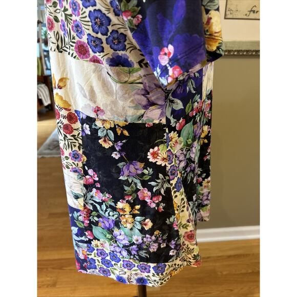 JOHNNY WAS LA Floral Patchwork Print Viscose Bamboo/Spandex Stretch Tee S loose - Picture 11 of 16